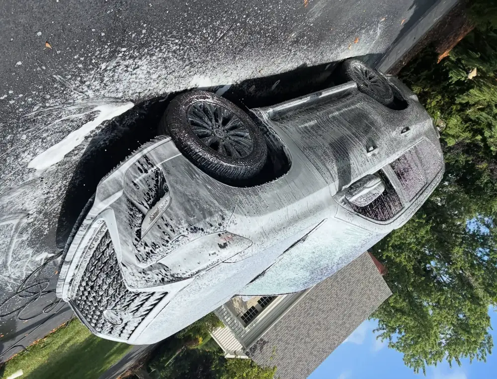 Foam wash stage on an SUV